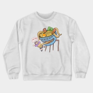 Cartoon Ramen Noodle Monster Crewneck Sweatshirt